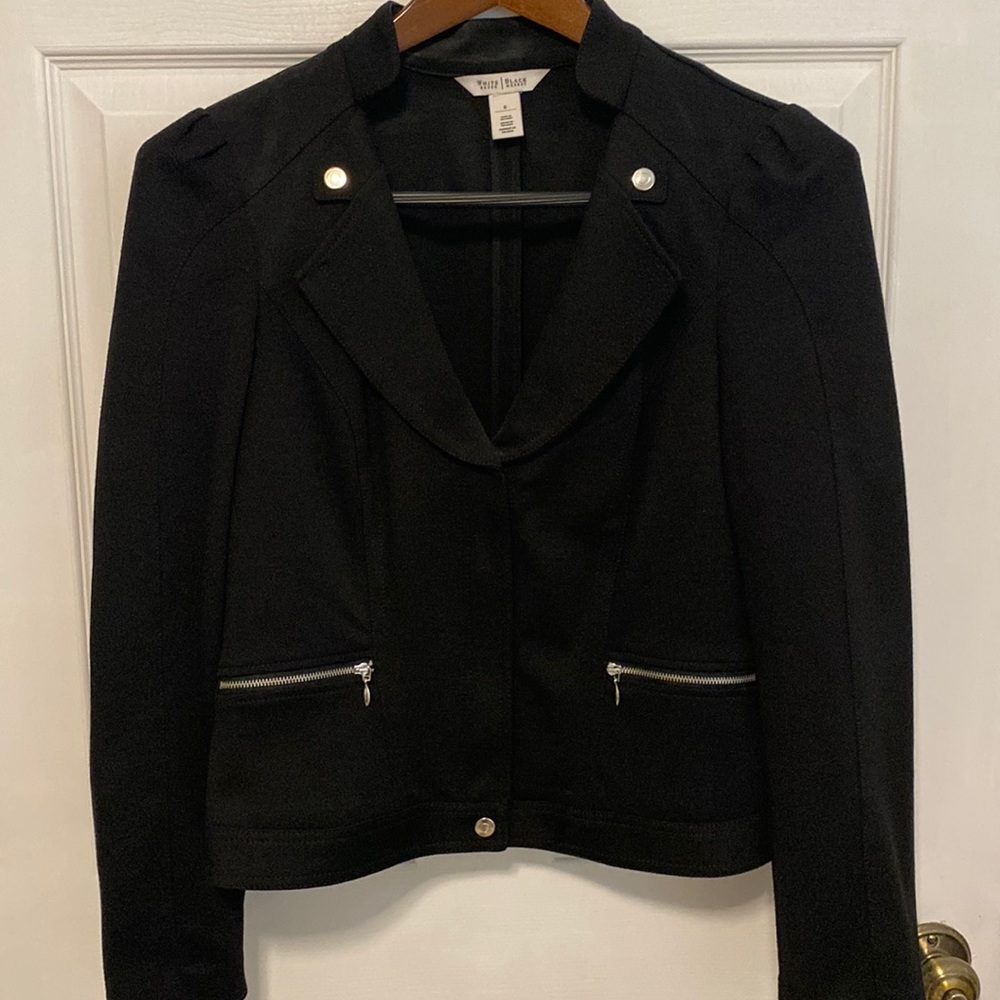 WHBM size 8 black pointe zip jacket